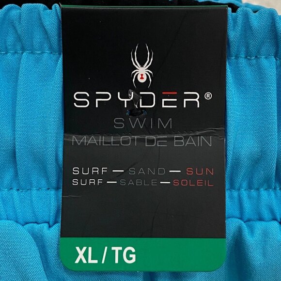 SPYDER Blue Swim Shorts Men's Size XL Quick Dry UPF 30+ Boxer Lined Trunks - Picture 15 of 16
